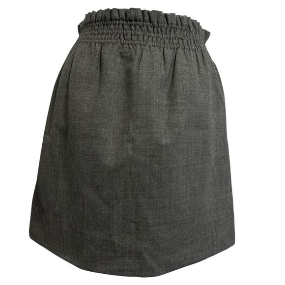 J. Crew Sidewalk Wool Skirt size US 6 Smocked Elastic High waist Pockets - Picture 5 of 12